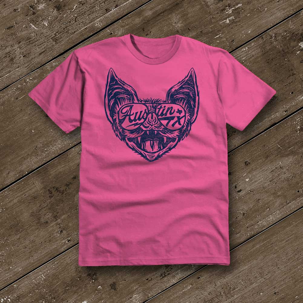 Shady Bat Fuchsia YOUTH T-Shirt - Austin City Threads