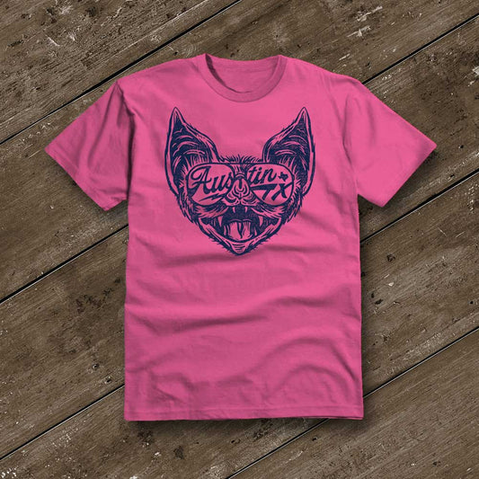 Shady Bat Fuchsia YOUTH T-Shirt - Austin City Threads