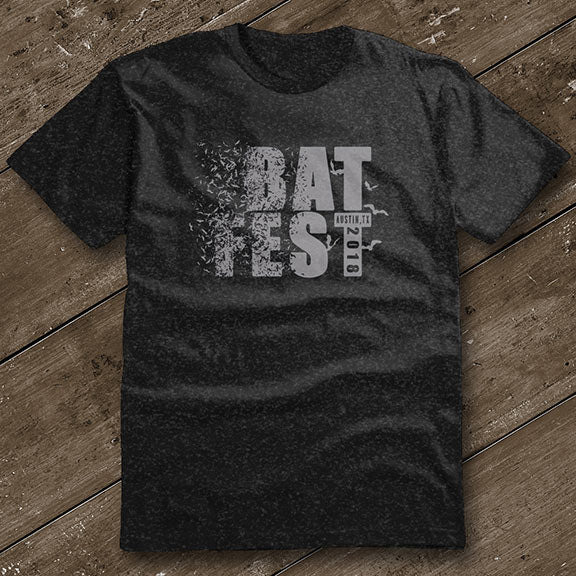 Official Bat Fest 2018 Unisex Tshirt - Heather Charcoal - Austin City Threads