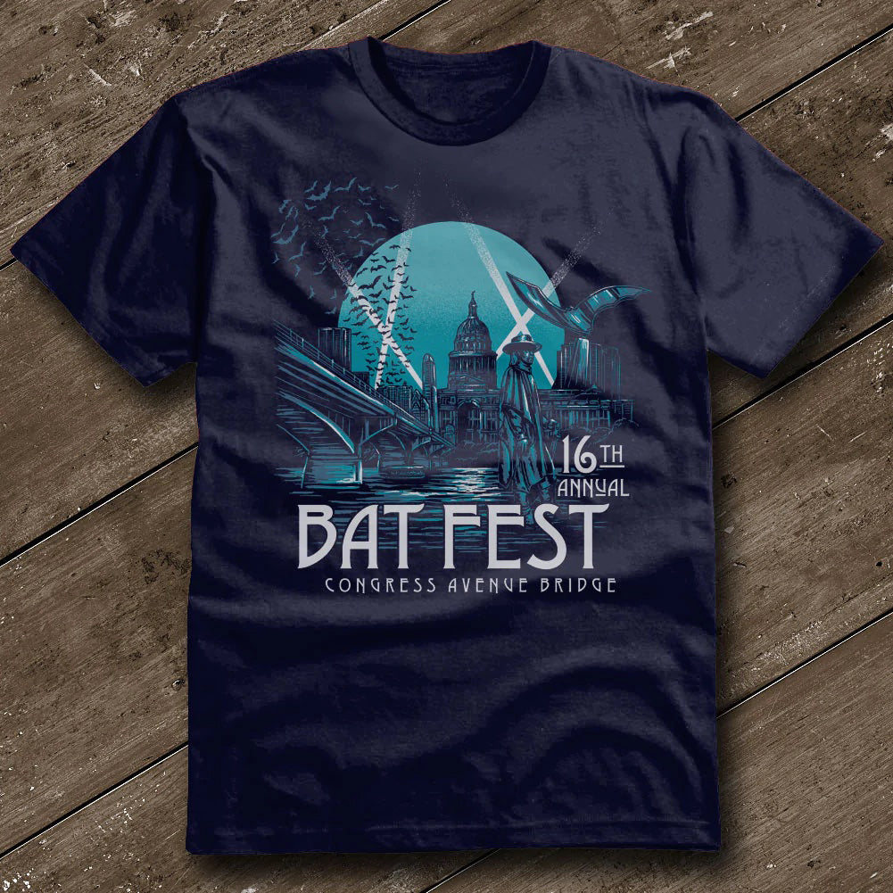 Official Bat Fest 2022 Unisex T-Shirt - Navy - Austin City Threads
