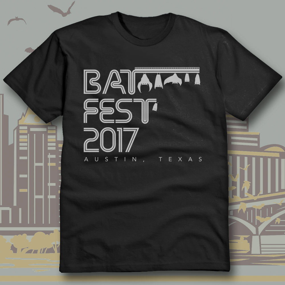 Official Bat Fest 2017 Unisex Tshirt - Black - Austin City Threads