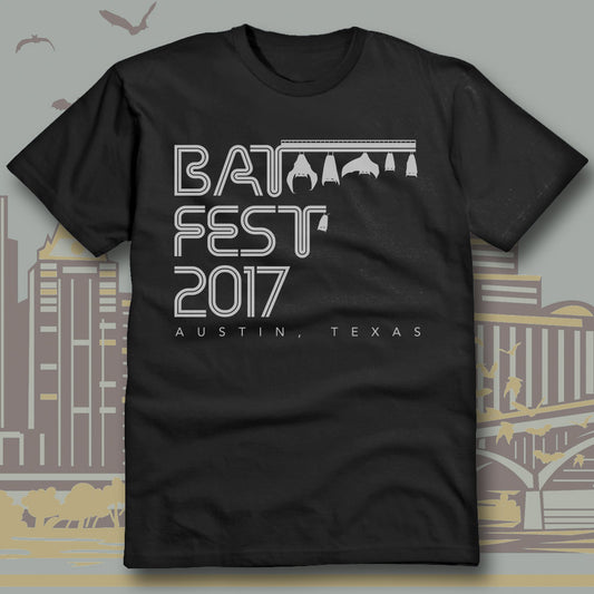 Official Bat Fest 2017 Unisex Tshirt - Black - Austin City Threads