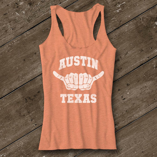 Hooked Ladies' Light Orange Tank - Austin City Threads