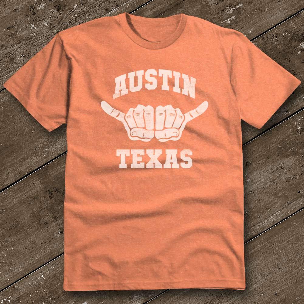 HOOKED HEATHER ORANGE T-SHIRT - Austin City Threads