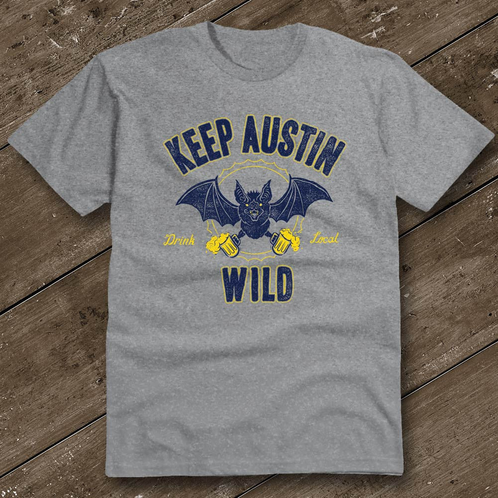 Keep Austin Wild Heather Grey T-Shirt - Austin City Threads