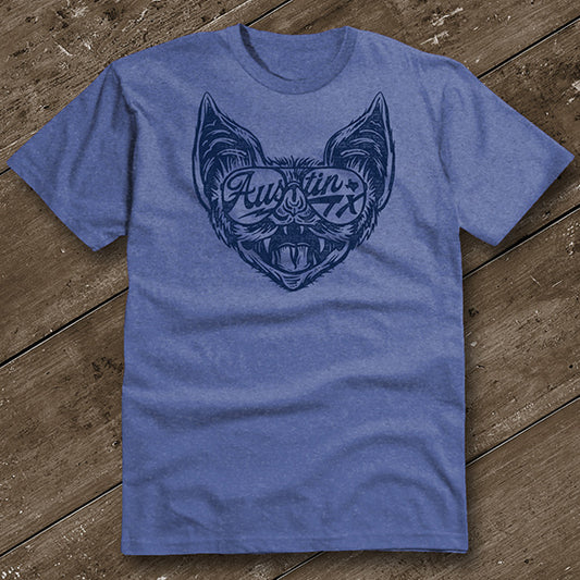 Shady Bat Heather Royal Blue T-Shirt - Austin City Threads