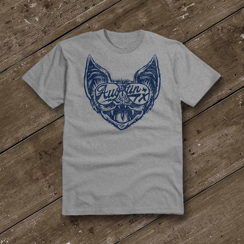 Shady Bat Heather Grey YOUTH T-Shirt - Austin City Threads