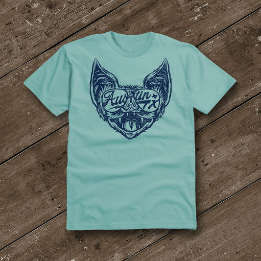 Shady Bat Heather Purist Blue YOUTH T-Shirt - Austin City Threads