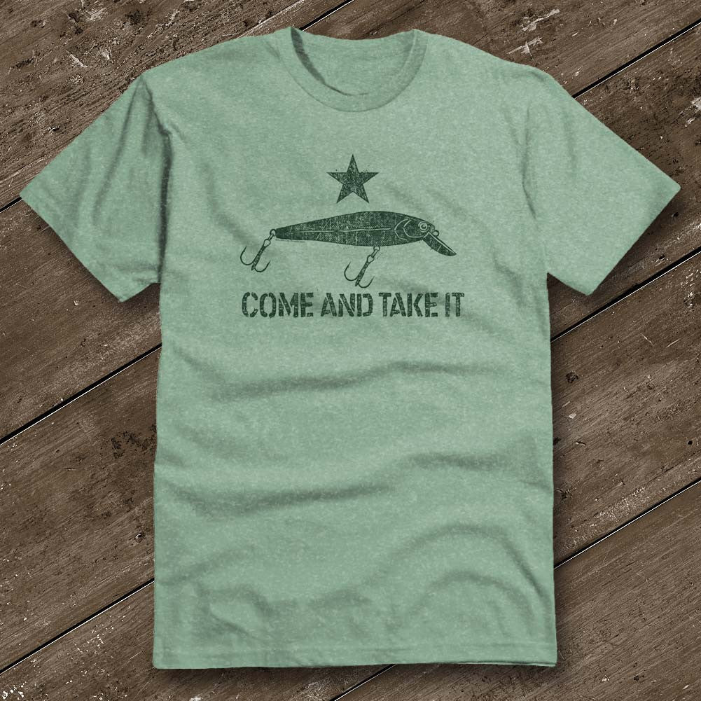 Come and Take It Lure Heather Green Shirt