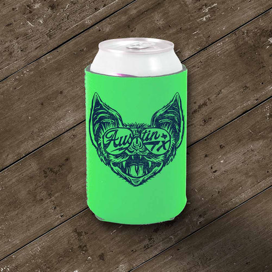 Shady Bat Koozie - Neon Green - Austin City Threads